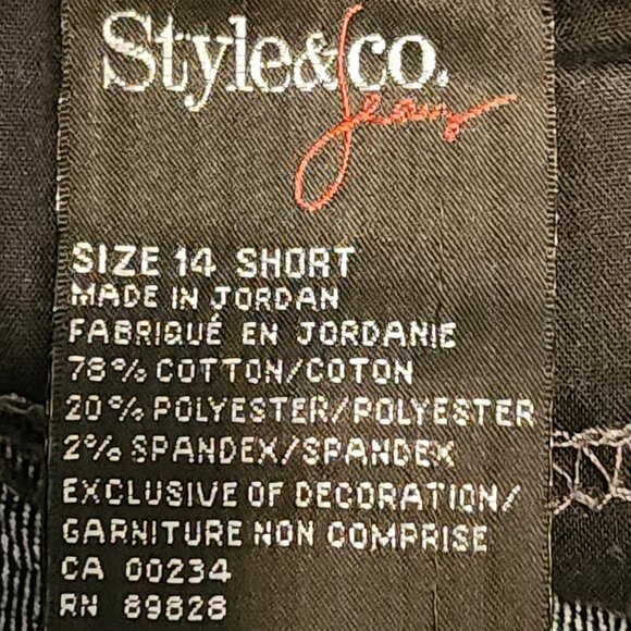 Style & Co. Women's Denim Blue Jeans Dark Wash Tummy Control Size 14 Short - Picture 10 of 16